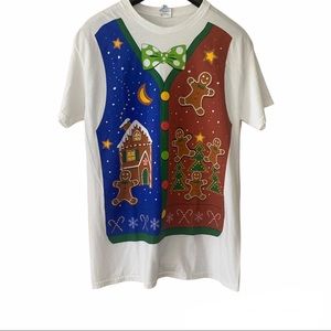 Classic Gingerbread Christmas Casual Medium Tee Sweater Vest Pattern